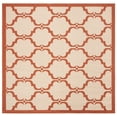 thumbnail image 3 of SAFAVIEH Courtyard Estelle Geometric Indoor/Outdoor Area Rug, Beige/Terracotta, 5'3" x 5'3" Square, 3 of 6