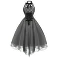 thumbnail image 1 of Robes Gothiques pour Femmes Sans Manches Dos Nu en Dentelle Robe Vintage Cocktail Formelle Punk Midi avec Corset, 1 of 3