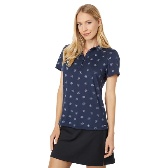 Puma Women's Cloudspun Garden Polo (Navy Blazer/Bright White) XS