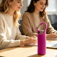 thumbnail image 3 of Ouuluon Water Bottle Holder, Foldable Water-Resistant Water Bottle Carrier, 7×2in Pink Insulated Bottle Pouch for Outdoor Travel Sports, 3 of 6