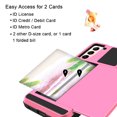thumbnail image 2 of SOATUTO for Samsung S22 Case, Galaxy S22 Case Credit Card IDs Cash Holder Shell Wallet Case Slide Cover Dual Layer Hard PC Soft TPU Rubber Cover Phone Case for Samsung Galaxy S22 5G 6.1" - Pink, 2 of 6