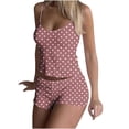 thumbnail image 2 of jobturf Womens Pajama Sets Summer Fashion Polka Dots ​Printed Lounge Sets Scoop Neck Sleeveless Shirts and Shorts 2 Piece Outfits Cute Pj Sets, 2 of 7
