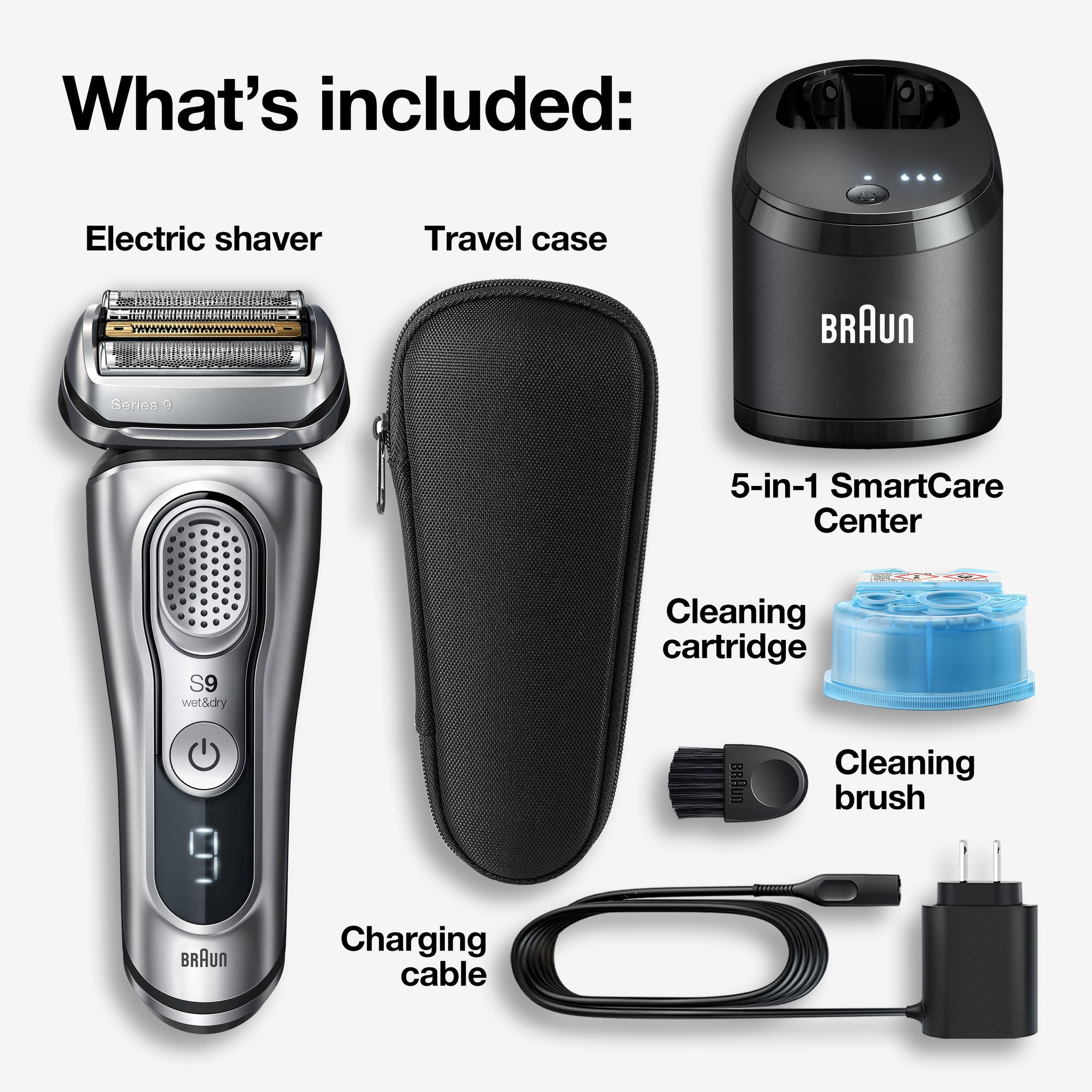 Braun Series 9 Skin Razors, 9370cc Rechargeable Wet Dry Shave