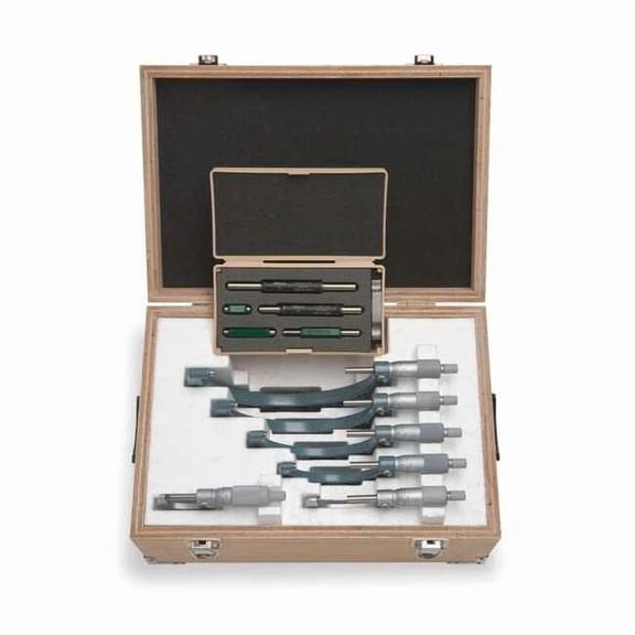 Mitutoyo Micrometer Set,0 to 6 In,0.0001 In,6 Pc 103-907-40