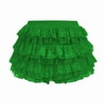 thumbnail image 4 of Women Y2K Lace Multi-Layered Bloomers, Ruffle Shorts, Short Pumpkin Pants, Elastic Waist Sweet Pettipants Green XL, 4 of 5