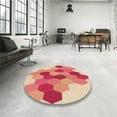 thumbnail image 4 of Ahgly Company Machine Washable Indoor Square Transitional Pastel Orange Area Rugs, 6' Square, 4 of 7