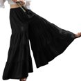 thumbnail image 2 of Joernso Vintage Trousers Skirt Ankle-length Sliced Craft Women Wide Leg Pants Layered Skirt for Outdoor, 2 of 8