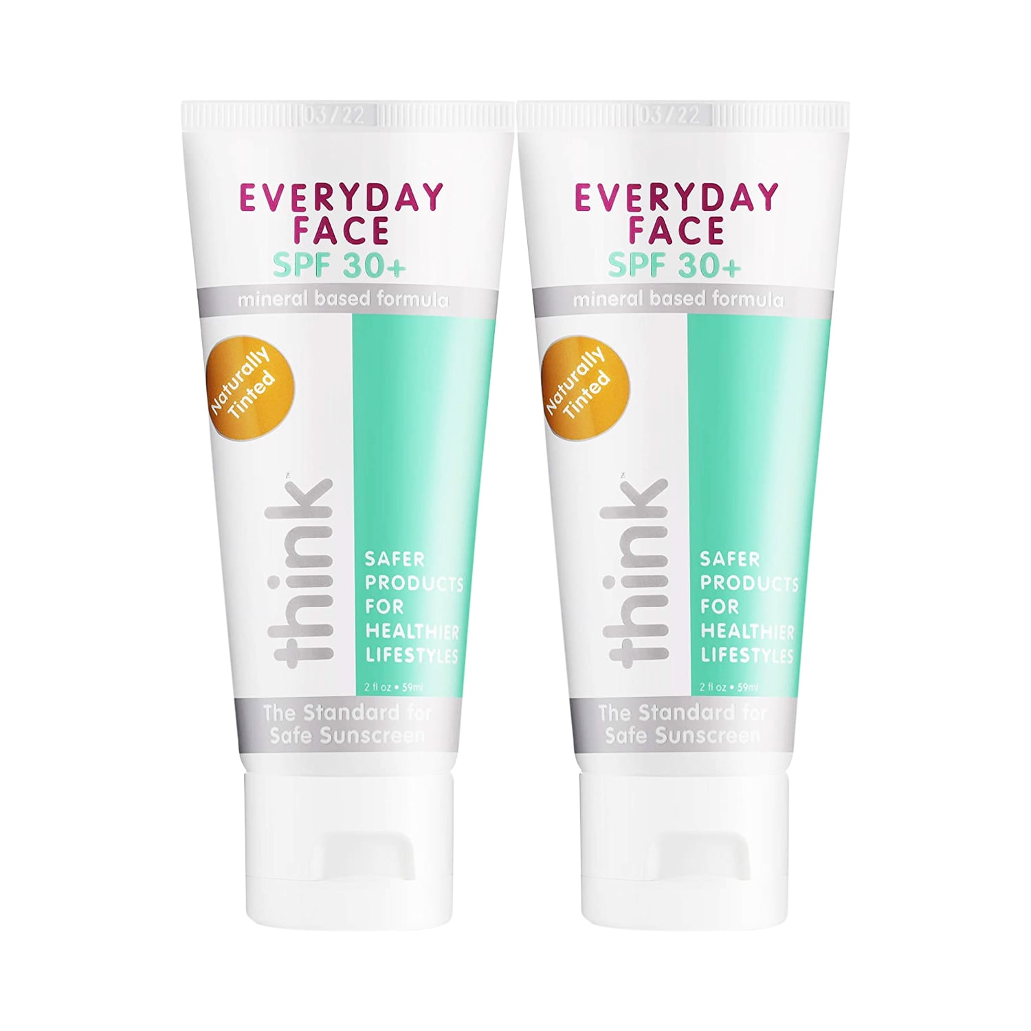Thinksport Everyday Face SPF 30 Mineral Vegan Sunscreen ( 2 Pack