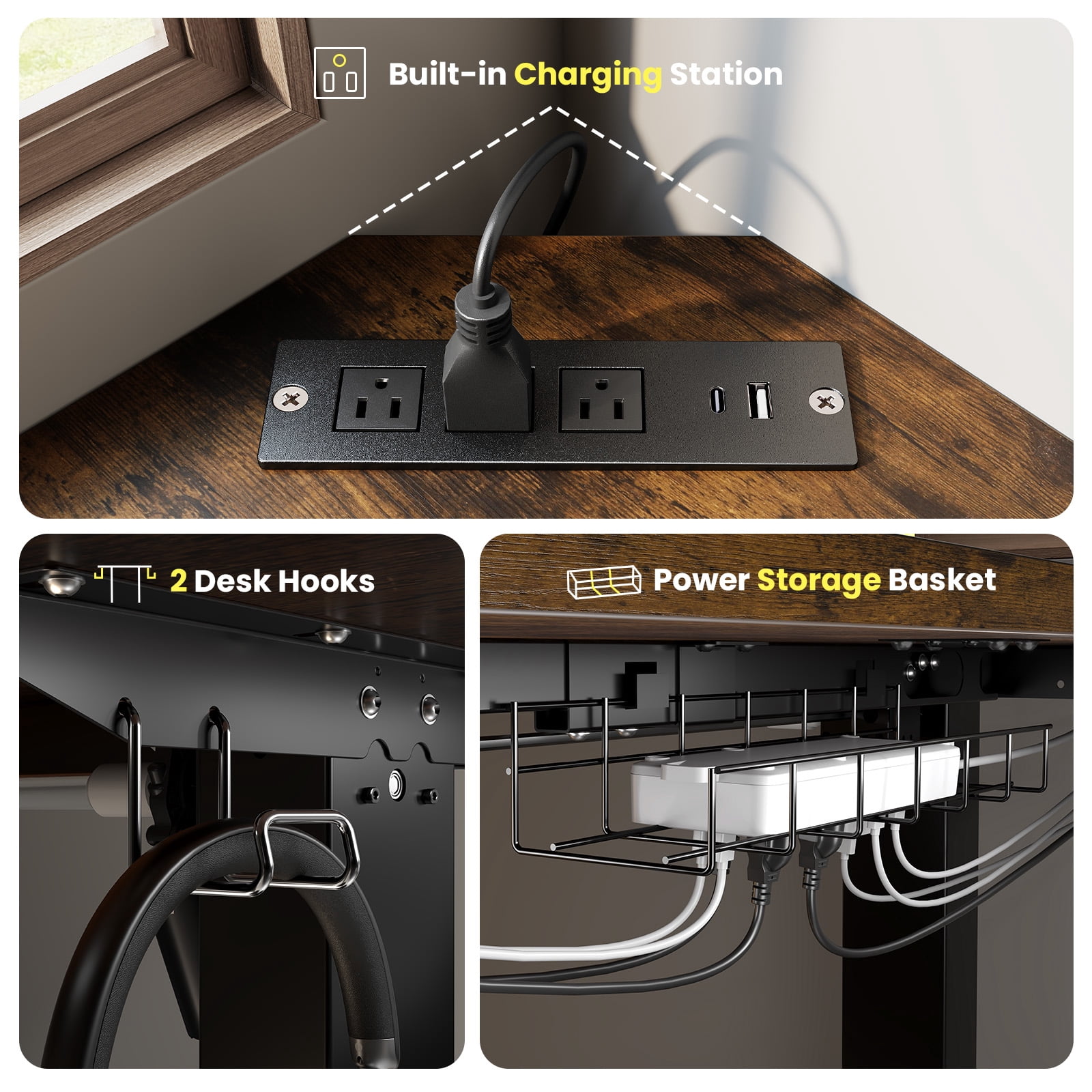 L-shaped Standing Desk – Adjustable Height Electric Desk With Memory Controller