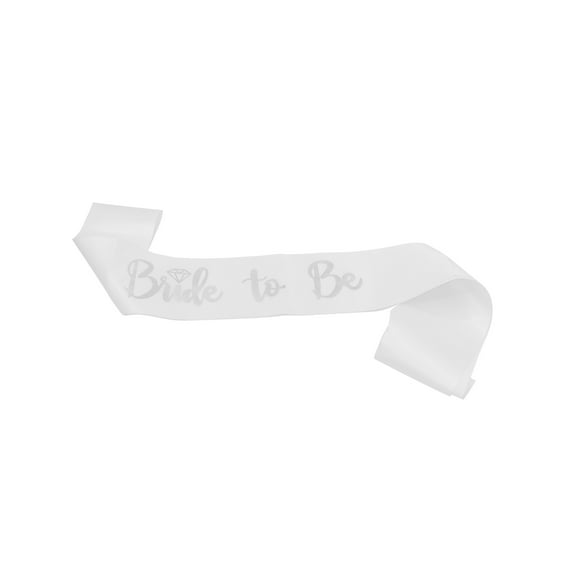 White Sash Silver Bride To Be Bride Satin Bachelorette Accessories Wedding Dress