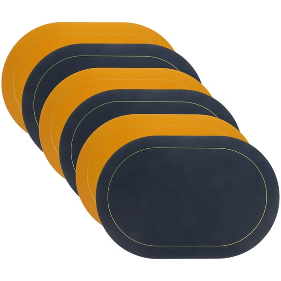 6 Pcs Oval Placemat Dining Room Table Decor Decorate Pu Dinner Mats Accessories Dinning Pads Leather