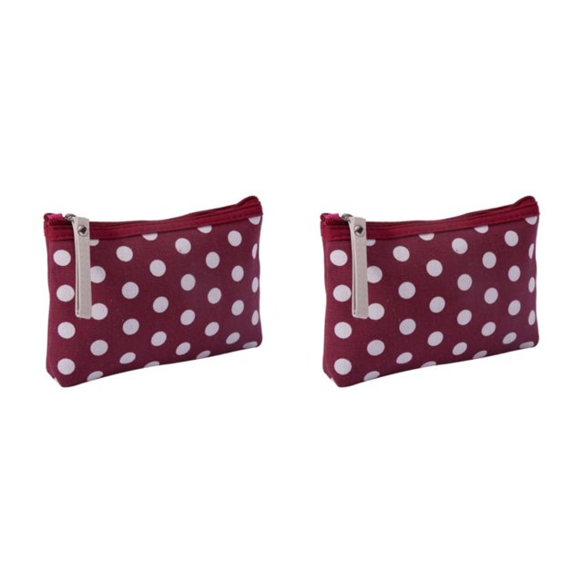 Guardurnaity Neceser de maquillaje, bolsa de cosméticos, monedero, organizador de lavado, resistente al agua, diseño elegante a la moda, para Vino rojo 2piezas