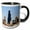 Black/White, variant on 3drose, Willis and Sears Tower, Chicago River, Il - Us14 Dfr0095 - David R. Frazier, 11oz Two-tone Blue Mug