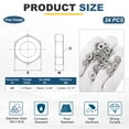 thumbnail image 2 of Uxcell M6x0.75mm Hex Nuts, 24Pcs 304 Stainless Steel Metric Fine Thread Hexagon Lock Nuts Fasteners 10mm/0.39" Width, 3.2mm/0.13" Height for Machinery Automotive Industrial Use, 2 of 6