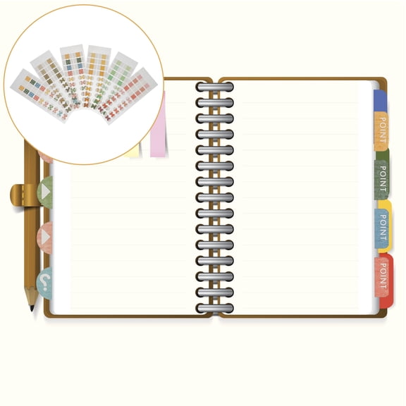 FUTUREORYY Back to School Book Tabs Sticky Page Markers Assorted Color 6 Sheets for Document Classification