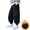 Black, variant on AWZXDE Boys Casual Pants Pocket Cargo Jogger Pants Elastic Loose Fit Warm Lined Trousers For Fall Winter Outdoor Daily Wear Black - 13-14 Years