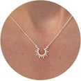 thumbnail image 6 of Silver Necklace for Women 14K Silver Plated Dainty Star of David Butterfly Sun Lotus Flower Bead Necklace Simple Jewelry Everyday, 6 of 10