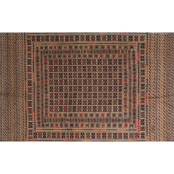 Ahgly Company Indoor Rectangle Traditional Orange Brown Persian Area Rugs, 2' x 5'