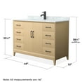 thumbnail image 4 of Janna 48" White Oak Single Vanity & White Carrara Marble Top & Black Trim, 4 of 5