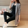 thumbnail image 4 of 2022 Autumn Winter Long Cardigan Female Casual Women Pocket Cardigan Sweater Knitted LOVE DOCK All-match For Women Jacket Tops, 4 of 5