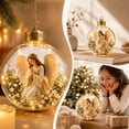 thumbnail image 3 of Mivyn Glowing Christmas Story Ornament, Light-up Praying Angel with Wings and White Flowers, Hanging Ornament for Christmas Tree Home Decor Gift, 4 x 4 in, 1 Pcs, 3 of 7