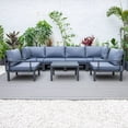 thumbnail image 6 of LeisureMod Hamilton 7-Piece Aluminum Patio Conversation Set With Coffee Table And Cushions-Color:Aluminum,Material:Aluminum, 6 of 20