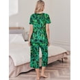 thumbnail image 4 of Ekouaer Womens Pajama Set 2 Piece Cotton Pj Short Sleeve Sleepwear Top with Capri Pants Print Nightwear, 4 of 6