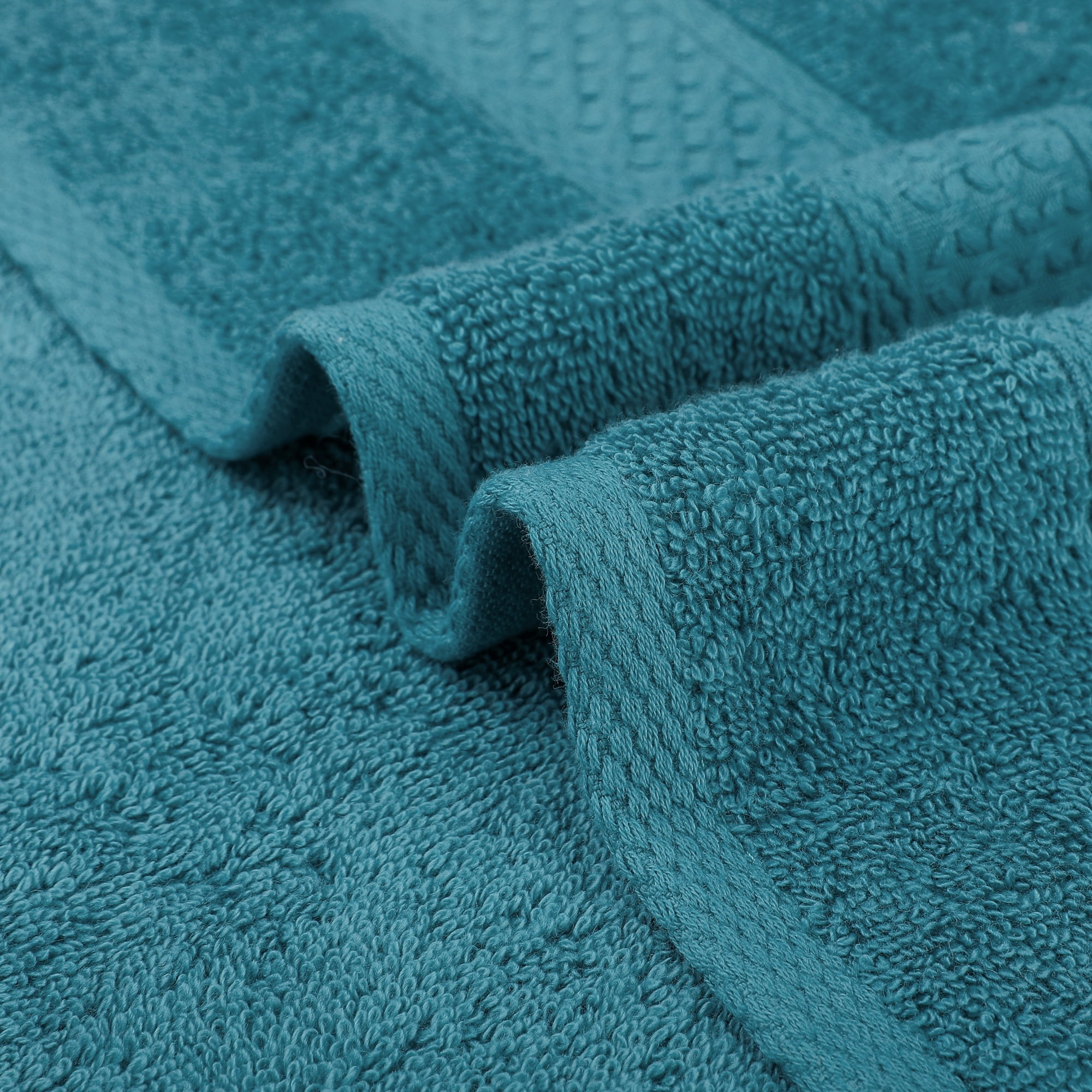 Unique Bargains 4 Pcs Solid Soft Hand Towel Dark Green/Light Grey 13" x 30"/14" x 30"