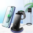 thumbnail image 1 of TopLLC 3 In 1 Charging Wireless Charger Multifunctional Desktop Phone Holder Magnetic Suction Vertical Wireless 15w Fast Charging Charging Stand Dock, 1 of 6