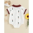 thumbnail image 3 of FEORJGP Infant Baby Boy Summer Jumpsuit 3M 6M 12M 18M 24M Newborn Short Sleeve Romper Cartoon Cactus/Carrots Print Button Down Bodysuit Toddler Cute Soft Comfy Sweet Clothes, 3 of 7