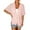 Pink, variant on Womens Spring and Summer Short SleevesＶ-NeckSolid Color Casual Cardigan Solid Color Cover Up