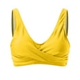 thumbnail image 4 of Siilsaa Bikini Top Bikini Tops for Women Cropped Tankini Tops Padded Knot Twist Adjustable Tank Swimwear Top Only Yellow,S, 4 of 5