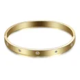 thumbnail image 3 of Pulsera de lujo Ryscom con cristales de zirconia dorado casual, 3 of 5