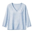 thumbnail image 7 of Nugftut Tops for Women Plaid V Neck Blouse Long Sleeve Loose Casual Shirts, 7 of 7