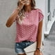 thumbnail image 4 of Camiseta de manga corta con cuello redondo y estampado para mujer, camisetas sueltas informales de verano Pompotops hkajfhjk466205, 4 of 9