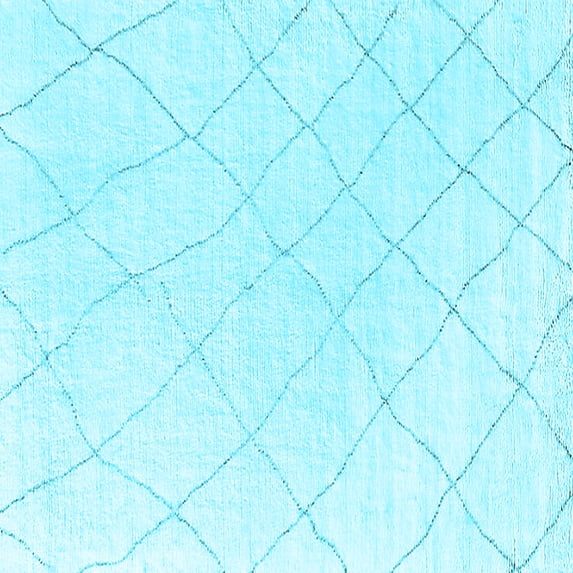 Ahgly Company Indoor Square Oriental Light Blue Industrial Area Rugs, 3' Square