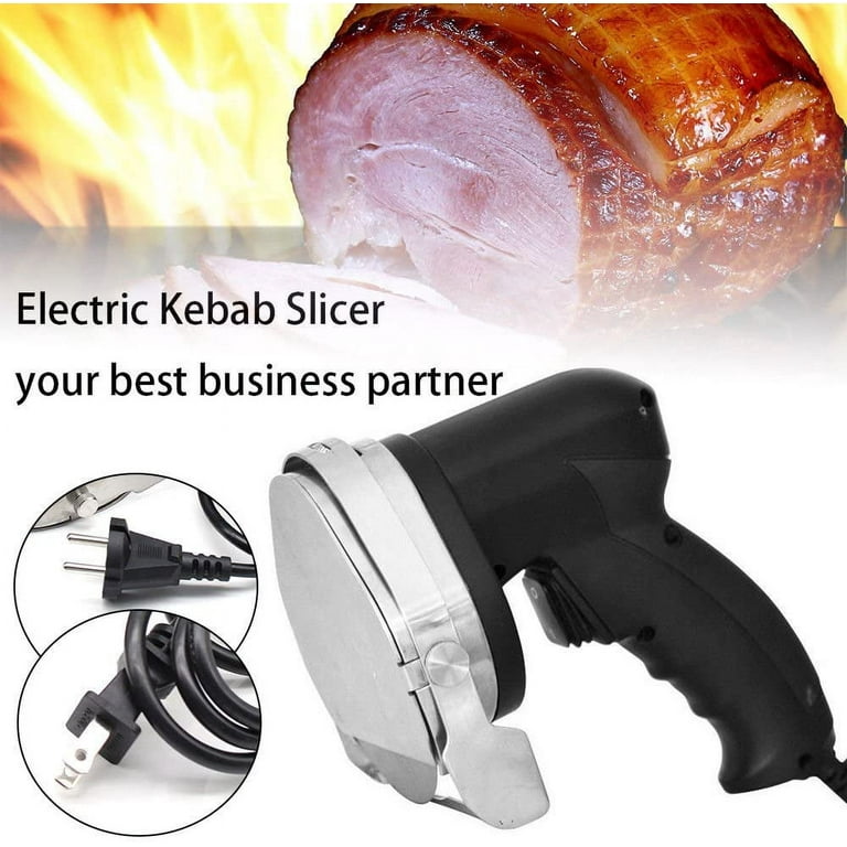  Gyro Knife Electric Kebab Slicer, Handheld Turkish Kebab Knife,  0-8mm Thickness Kebab Meat Slicers with 2 Blades, Gyro Cutter for Shawarma,  Cordless : Home & Kitchen