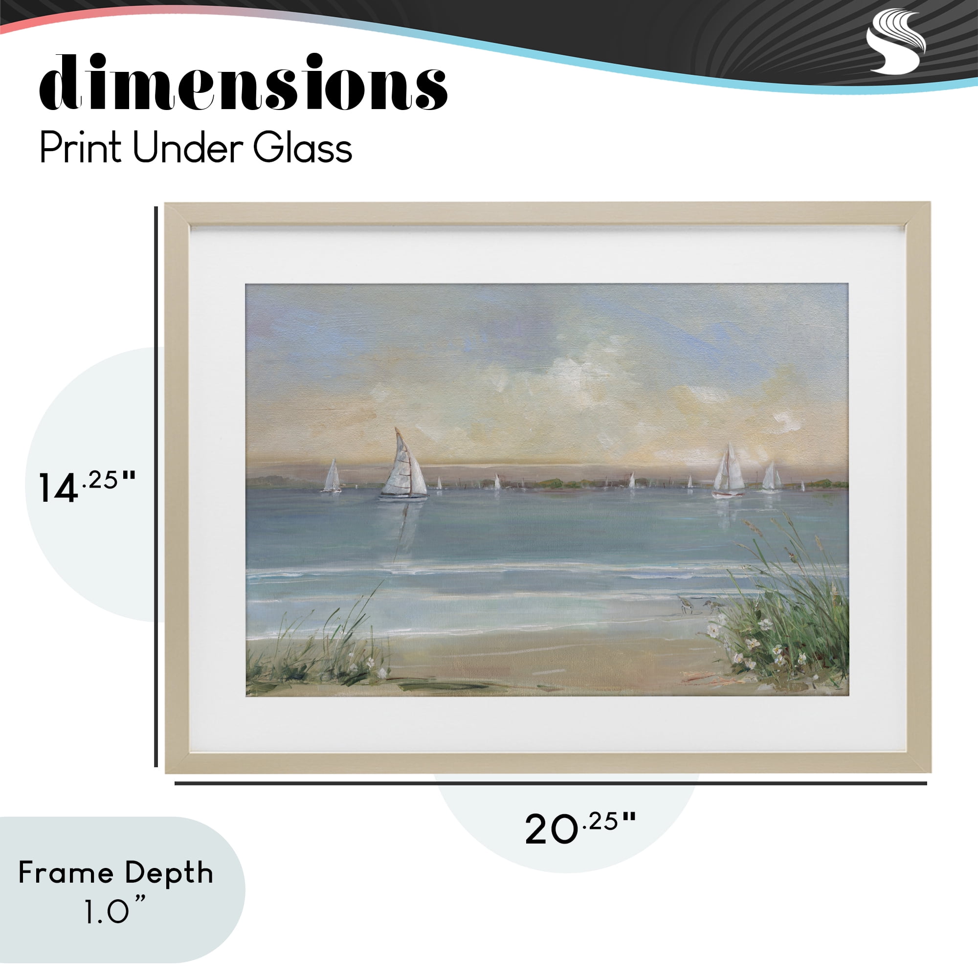 Stupell Industries Coastal Sailing At Dawn Birch Framed Print Under Glass, design by Sally Swatland