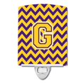 thumbnail image 1 of Carolines Treasures CJ1041-GCNL Letter G Chevron Purple & Gold Ceramic Night Light, 1 of 1