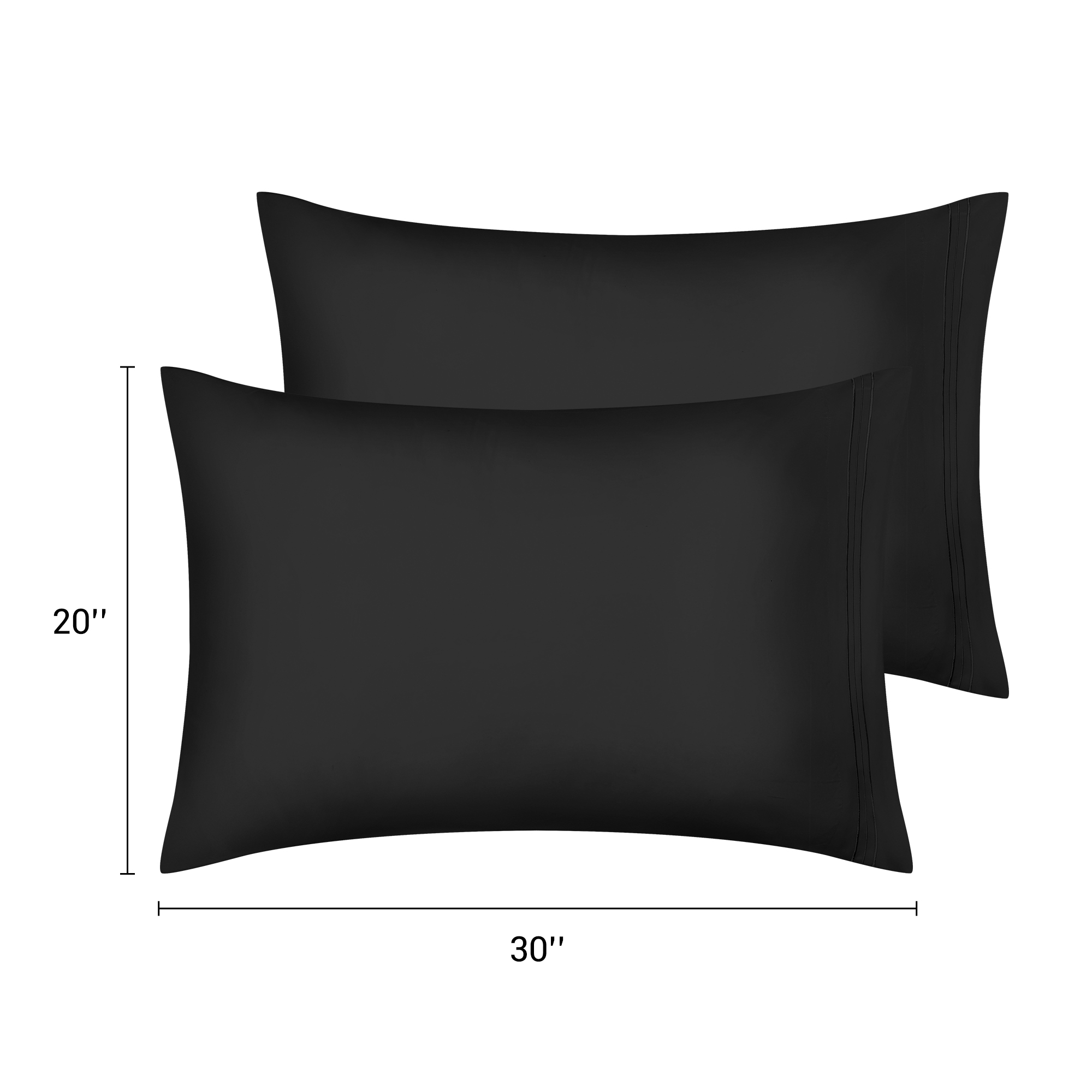 Unique Bargains 2 Pack Polyester Pillow Cases Pillow Covers Queen Black