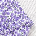 thumbnail image 2 of Cethrio Girls Casual Outfit Sets, 2 Piece Short Sleeve Vacation T-shirts and Shorts Sets Purple Size 5-6T, 2 of 5
