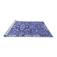 thumbnail image 2 of Ahgly Company Machine Washable Indoor Round Geometric Blue Traditional Area Rugs, 6' Round, 2 of 4