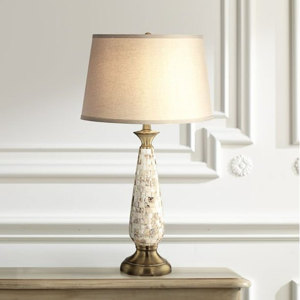 Of Pearl Mosaic Tapered Drum Shade, Mother Of Pearl Lamp Shade