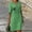 Green, variant on KIHOUT Plus Size Dresses For Women Womens 3/4 Sleeves Dresses Fashion Flowers Printed Waist Sundress V-Neck Knee-length Dress