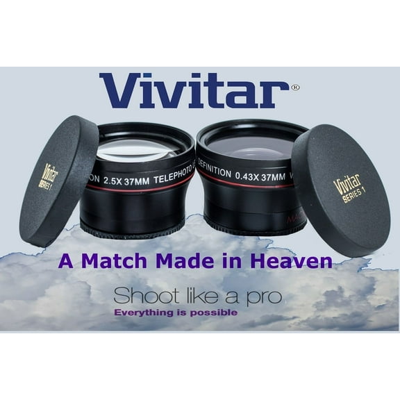 Hi Def 2-Pc Kit Wide Angle & Telephoto Lens Set For Sony Camcorder