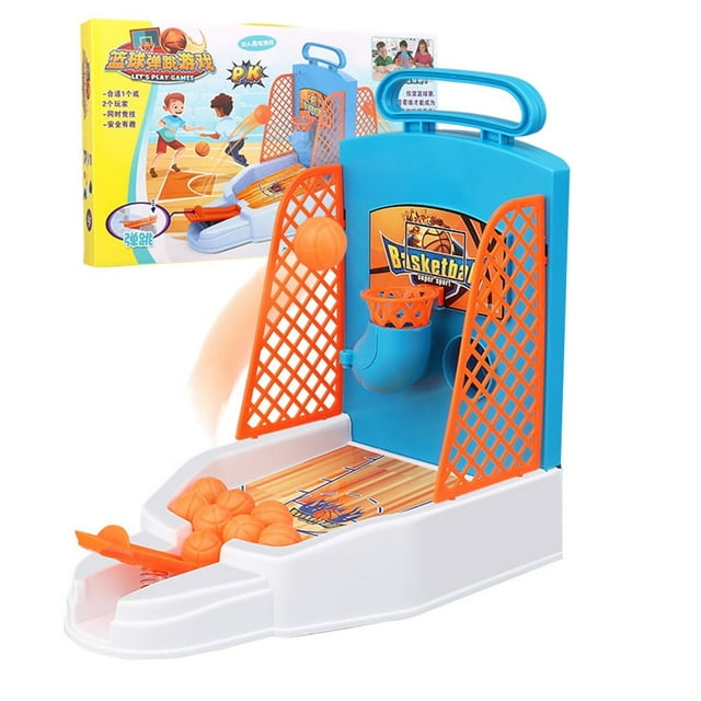 Basketball Shooting Game Toy Mini Finger Desktop Table Basketball Games Set with Basketball Court Plastic Board Game for Kids and Adults Double