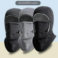 thumbnail image 2 of Unisex Windproof & Warm Balaclava Ski Mask for Men Women Fleece Face Covers Thickened One-Piece Winter Hood Face Mask,Outdoor Neck Warmer Ear Protection(Black), 2 of 8