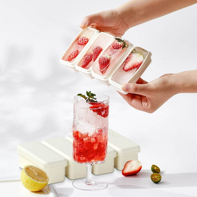 Sentmoon Long Ice Mould With Large Capacity Ice For Household Ice Storage Ice Making Pressing With Lid Refrigerator For Freezing Ice Cubes Deals of the Day Clearance Prime