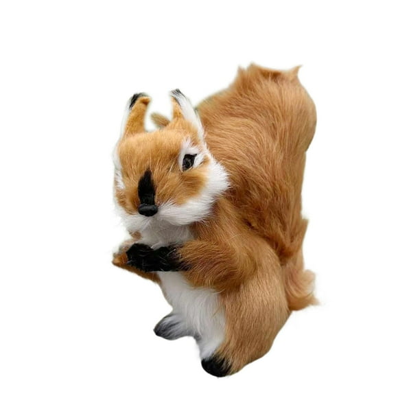Estatua de ardilla de peluche, animal coleccionable, centro de mesa, chimenea, jardín 16x7x16cm
