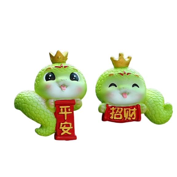 ZPAQI New Year Crowned Snake Car Ornament With Slip Resistant Mat Base For Vehicle
